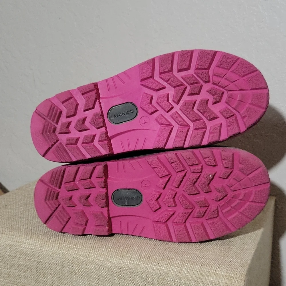 LANDS END Girls 4 Pink Winter Snow Boots